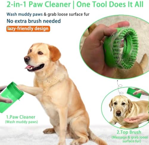 Dog Paw Cleaner Cup with Detachable Top Brush for Small-Medium Dogs