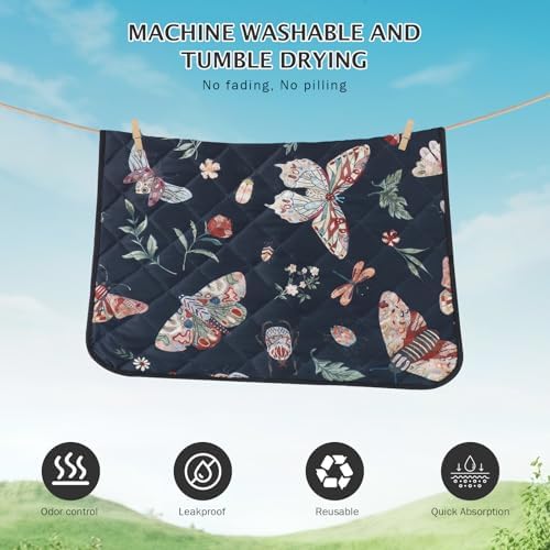 IEUUMLER Washable Pee Pads for Dogs, 2 Pack Insect Pattern Reusable Waterproof Puppy Potty Pads, Non-Slip Absorbent Pet Training Pads for Playpen Crate Bed EU014