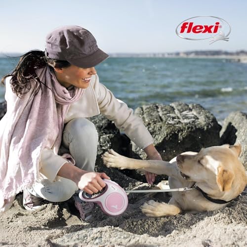 FLEXI® Comfort Tape Retractable Dog Leash, Large, 16 ft - Blue/Pastel