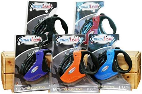 SmartLead RetraCountable Dog Leash, 16 ft, Up to 110 Lb, Orange