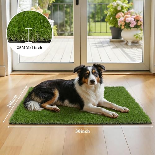 HEBE Fake Grass Turf Rug 20''x30'', Dog Grass Pee Pad for Potty Training