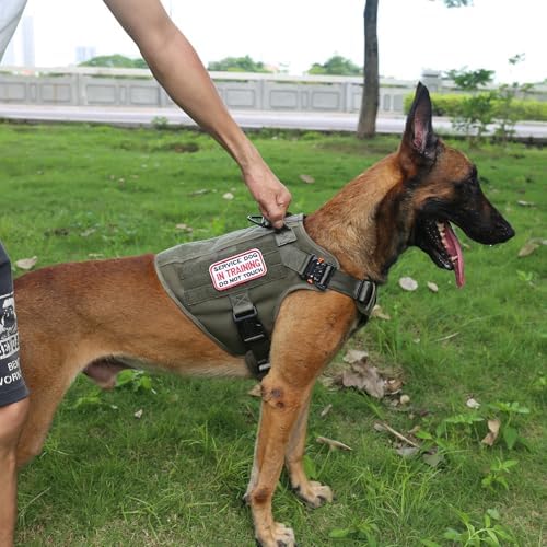 ICEFANG Tactical Dog Harness for Large Dogs,Reflective No Pull Dog Vest