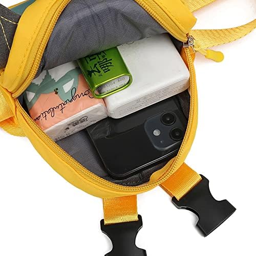 Dog Adjustable Backpack Pet Harness Bag Saddlebag Snack/Water Bottle Bag for Outdoor Travel Hiking Camping Yellow One Size CWBAG003-YW