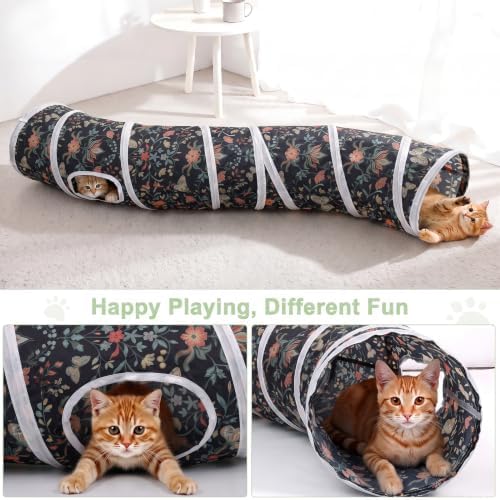 Glittme S-Shape Cat Tunnel, Foldable Cat Tunnels for Indoor Cats