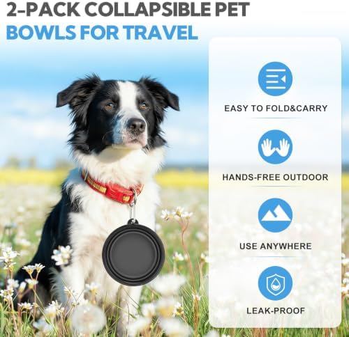Collapsible Dog Bowl Large 34oz, Travel Dog Water Bowl Portable