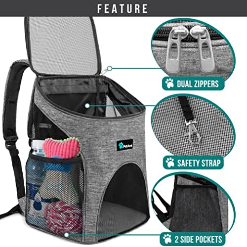 PetAmi Cat Backpack Carrier for Small Dogs and Large Cats, Airline Approved