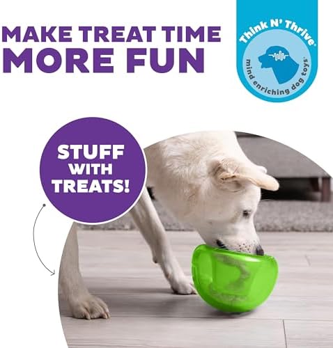 Outward Hound by Planet Dog Snoop Dog Toy – Treat‑Dispenser Puzzle Ball,Interactive Slow Feeder,Medium to Large Dogs,Bouncy & Mint-Infused,Green,5",(Pack of 2)