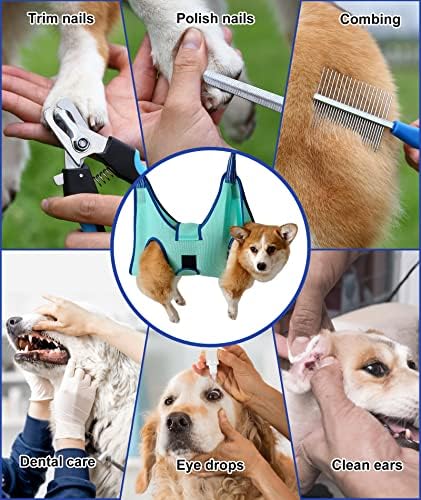 Kkiimatt Dog Pet Grooming Hammock,S Hanging Harness for Nail Clipping,Trimming Cutting Hammock, Sling Holder Helper for Small Dogs, Grooming Restraint Bag with Wide Strap Sewed