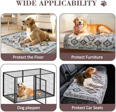 Washable Pee Pads for Dogs, 2 Pack Reusable Puppy Pads Absorbent Training Pads for Dogs Waterproof Dog Mat Non-Slip Whelping Pet Mat (Light Brown, 24“×18”-2Pack)
