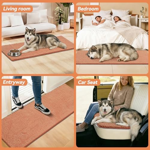 Bcoimo Super Absorbent Dog Door Mat, 60"*24" Anti Slip Mat for Muddy Paws