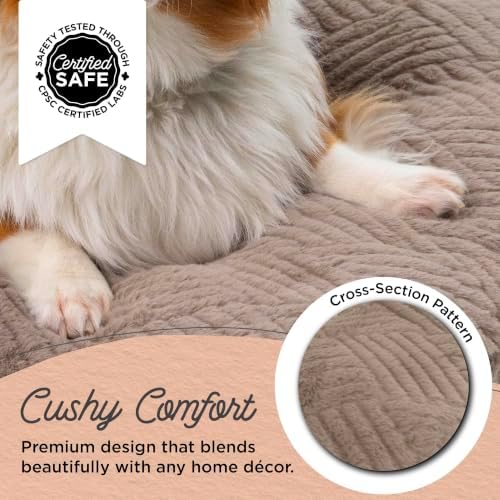 Best Friends by Sheri Comfy Crate Dog Bed Washable, Mushroom, 36" x 24"
