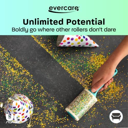 Evercare with Unstopables Fresh Scent All-Purpose Lint Roller, 4-Pack, 50 Layers Per Roller, Total 200 Sticky Sheets, Pet Hair & Lint Remover