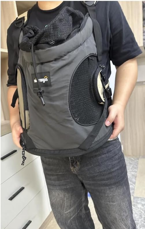 NATUYA Dog Front Carrier, Pet Carrier Front-Pack, Black Color