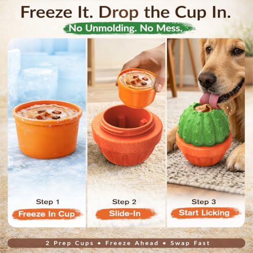 KADTC L, 3 in 1, Frozen Treat Dog Toy, Kibble Dispenser & Chew & Lick Ball