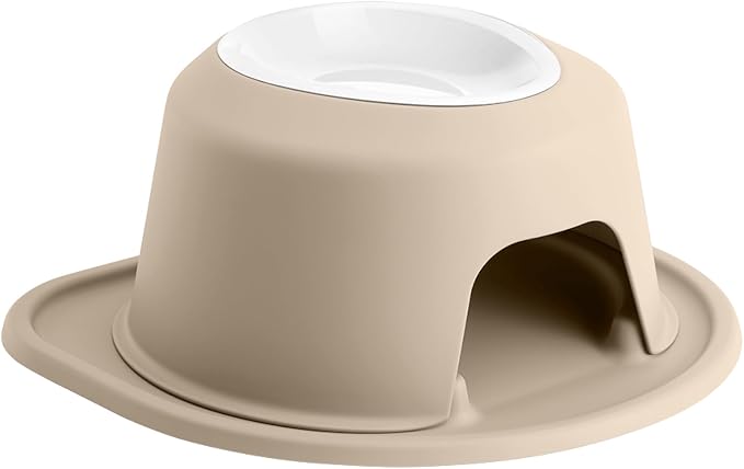 WeatherTech Single High Pet Feeding System w/Plastic Dog/Cat Bowls - 6" High Stand Tan (PSH3206TNTN)