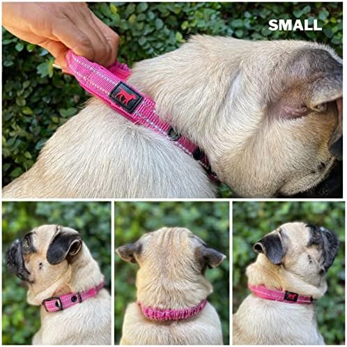 Tuff Pupper Heavy Duty Dog Collar with Handle | Ballistic Nylon Heavy Duty Collar | Padded Reflective Dog Collar with Adjustable Stainless Steel Hardware | Convenient Sizing for All Breeds