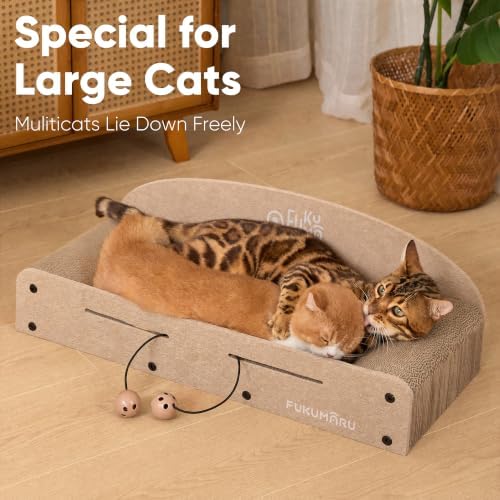 FUKUMARU Large Cat Scratcher Bed, 26 Inch Cat Scratching Bed Sofa Indoor