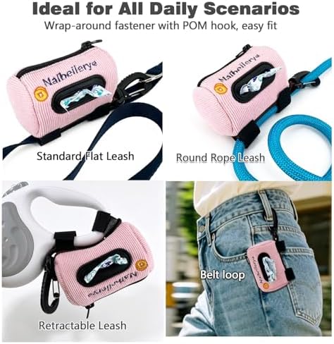 Dog Poop Bag Holder for Leashes doggie bag holder(Pink)