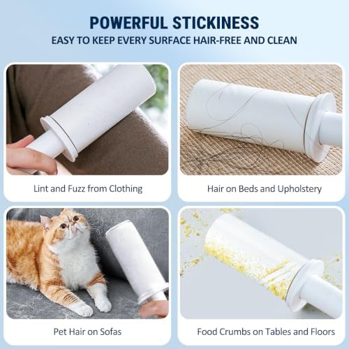 Retractable Mini Home Travel Lint Roller Strong Sticky w/60 Sheets -1 Pack