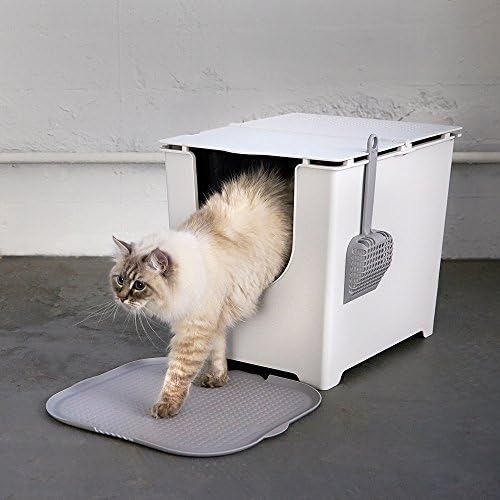 Modkat Katch Cat Litter Mat, Traps Litter, Non-Slip, Waterproof, Grey