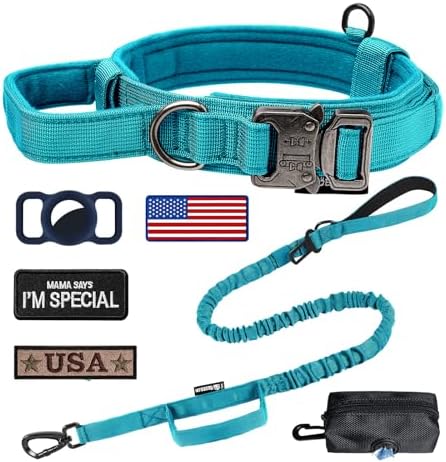 Tactical Dog Collar and Leash Set with Handle for Medium Dogs