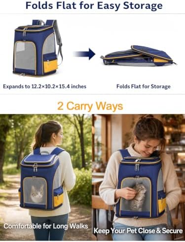 Pet Backpack Carrier for Cat Small Dog Puppy Hiking Travel Carrying Bag