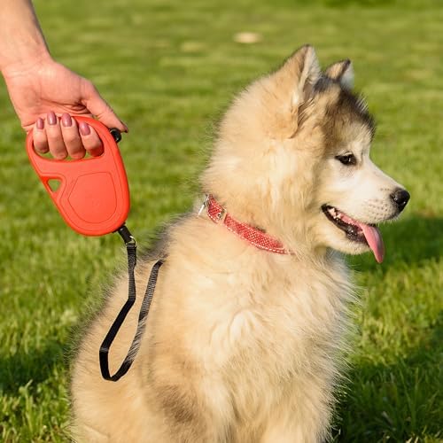 Extendable Leash for Medium Dogs Flippy ONE Cord S, Retractable Cord 4,5 m, max 12 kg, Red