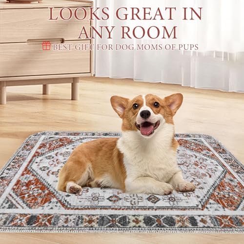 Homimp Washable Pee Pads for Dogs, 2 Pack Reusable Puppy Pads Waterproof,Absorbent and Leakproof Dog Pee Pads,Non Slip Puppy Training Pads, Pet Mat for Floor, Crate, Couch, Whelping, Brown 24"x36"