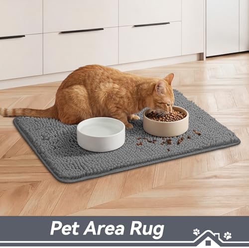 Bcoimo Super Absorbent Chenille Door Mat, Non-Slip Quick Dry Entryway Rug