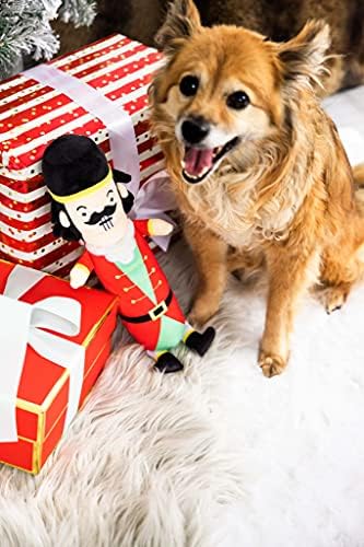 Pearhead Holiday Nutcracker Dog Toy, Stuffed Dog Plush Toy, Squeaker Pet Toy, Christmas Dog Toy, Pet Owner Gift, Novelty Pet Toys