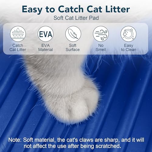 UPSKY Large Cat Litter Mat 31" x 24 Waterproof and Washable, Soft on Paws