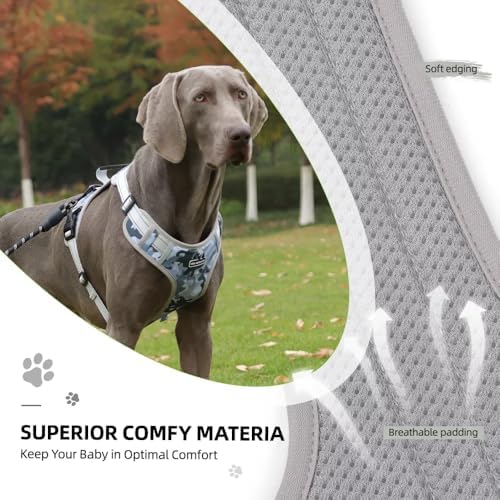 Dog Harness No Pull Adjustable Reflective,for Medium and Large Small Dog with Leash 59.06in (Camouflage, XS)
