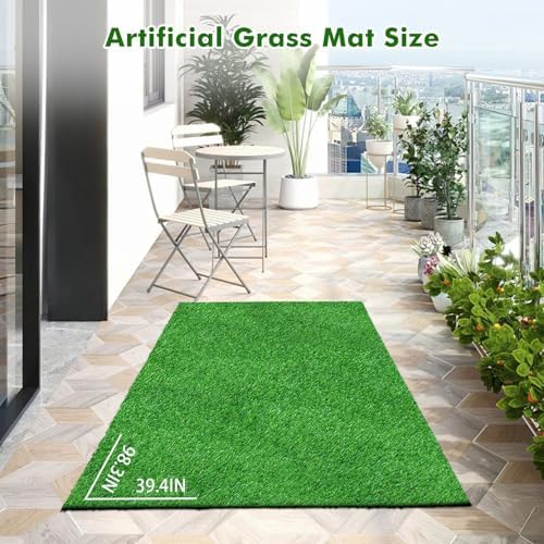 Artificial Grass Rug Turf for Dogs Indoor Outdoor Fake Grass for Dogs Potty Training Area Patio Lawn Decoration (98.3 x 39.4 Inch (Pack of 1))