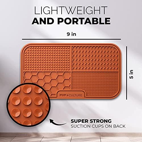 Pup Culture Dog Lick Mat for Dogs (2 Pack), Feeding Pad for Anxious Pets Plus 4 Different Puzzles for Mental Stimulation for Dogs - Supports Mental, Dental, and Digestive Health - Heavy Duty