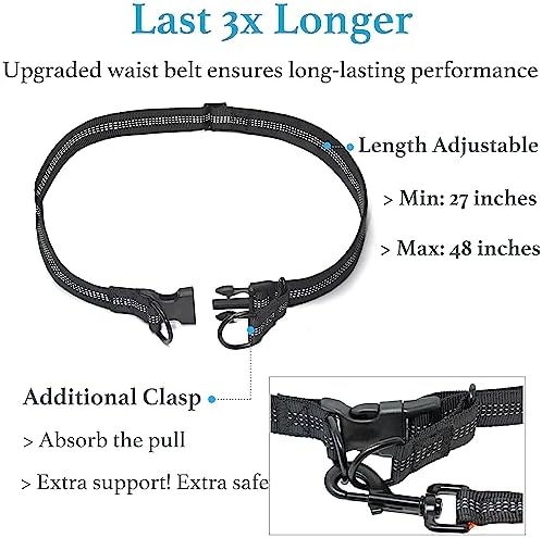 iYoShop Retractable Hands Free Dog Leash, Medium/Large, 25-150 lbs, Black
