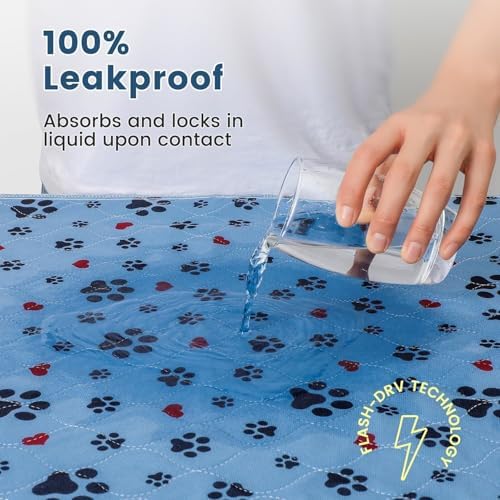 Washable Pee Pads for Dogs,2 Pack Extra Large 36"x72" Super Absorbent Reusable Puppy Pads,Non-Slip 100% Waterproof Dog Pee Pad,Pet Training Pads for Couch, Crate,Potty Training,Floor