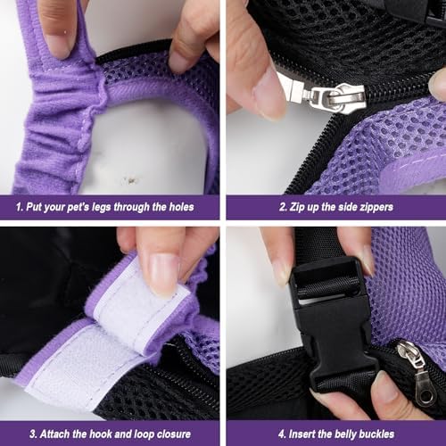 FEimaX Dog Carrier Backpack Pet Legs Out Front Cat Travel Bag, Adjustable Puppy Backpacks Carriers Hands-Free for Small Medium Dogs Cats Hiking Traveling Camping Daily Walking