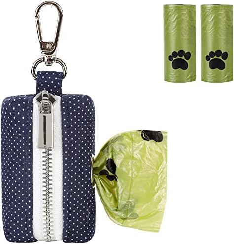 Lionet Paws Cute Dog Poop Bag Holder with Dog Poop Bag for Leash, Cotton Dog Bag Dispenser, Matching Dog Collar