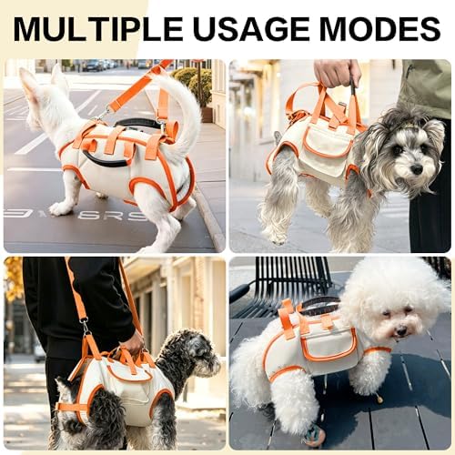 YAODHAOD Hands Free Dog Backpack Carrier for Small Dogs, Breathable Pet Carrier with Adjustable Straps,Portable Shoulder Carrier Sling Backpack for Hiking, Camping, Walking, Cycling (Orange, L)