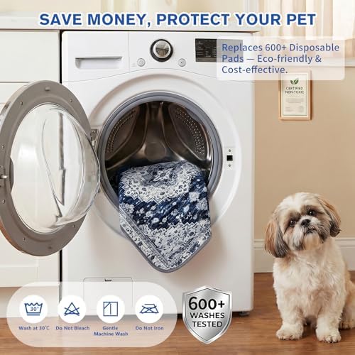 Washable Reusable Dog Pee Pads for Cats 2 Pack Waterproof Non-Slip