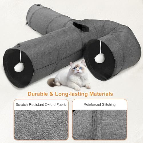 Ownpets 12" Large Cat Tunnel 3-Way U-Shape Oxford Fabric for Large Cat