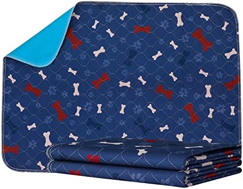 Washable Pee Pads for Dogs + Pet Grooming Gloves - Waterproof & Non-Slip Fast Absorbing Puppy Potty Training Pads,Reusable Whelping Pads, Pee Pad for Guinea Pig Cage,Dog Playpen Mat