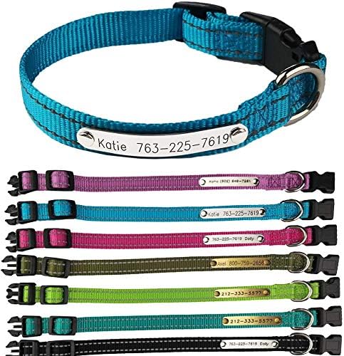 SINYUDUN Personalized Reflective Dog Collars with Customized ID Tags