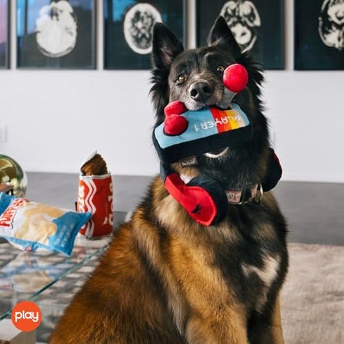 P.L.A.Y. Cute Plush Dog Toys - 1980s Classics Themed Durable Squeaker Chew Toy, Great for Puppies & Small, Medium, Large Dogs - Machine Washable, Recycled Materials (Ready Player Fun Gaming Console)