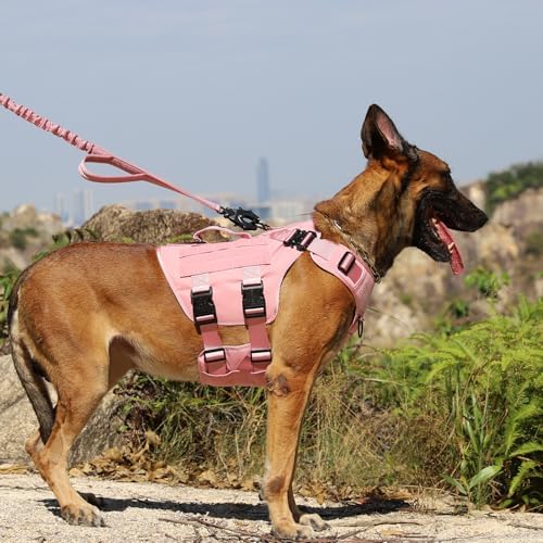 ICEFANG No Pull Tactical Dog Harness for Large Dogs,Adjustable Dog Vest