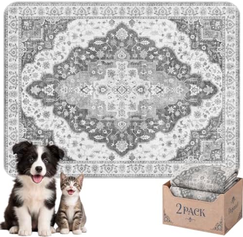 Washable Pee Pads for Dogs,Super Absorbent Reusable Puppy Potty Training Pads,Waterproof,Leak-Proof & Non-Slip Potty Pads for Floor,Whelping,Crates,Bed(Gray, 18"x24")