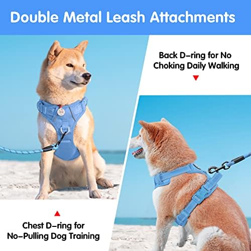 PoyPet Dog Harness and Leash Set, No Pull Vest with Front Clip and Handle