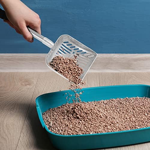Hortsun 32 Inch Cat Litter Scooper Metal Long Handle Cat Litter Scoop, Gray
