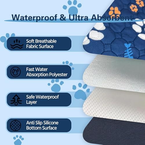 Washable Dog Pee Pads, Waterproof Training Mat,Large