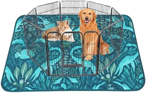 BVAGSS Washable Pee Pads for Dogs, 1 Pack Reusable Leakproof Puppy Wee Wee Pad, Non-Slip Waterproof Pet Training Pads, Super Absorbent Whelping Pads XH081 (Dino Green, 63X63 Inch (Pack of 1))